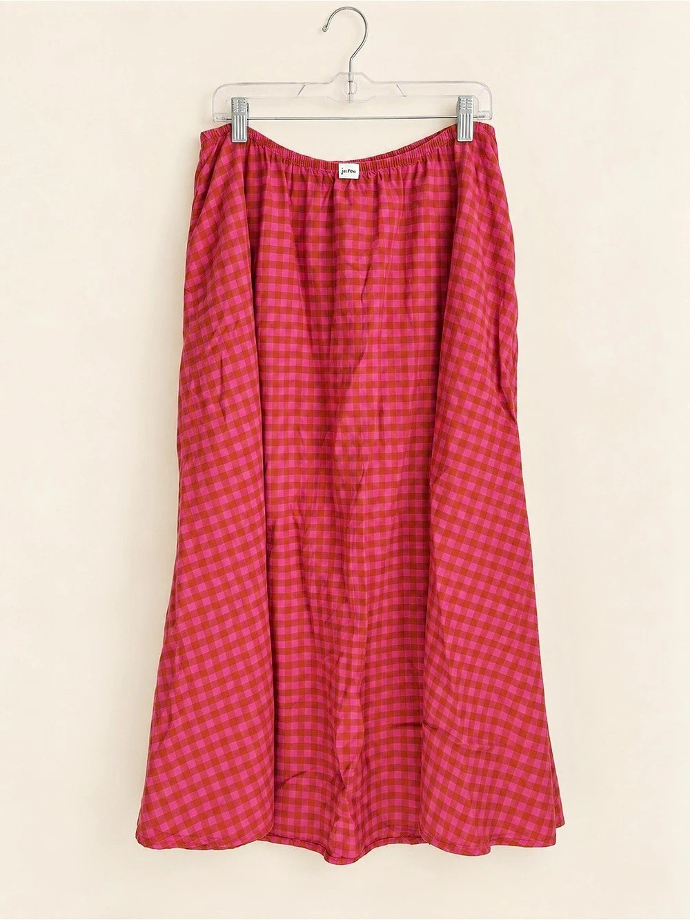 Rat boi Gingham Maxi Skirt in Pink & Orange Size 2X Like New